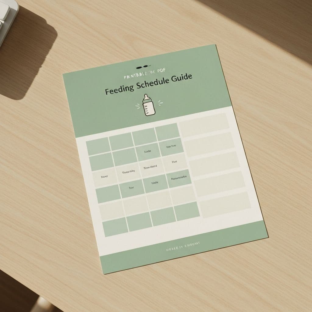 Newborn Feeding Schedule Guide - printable PDF guide preview